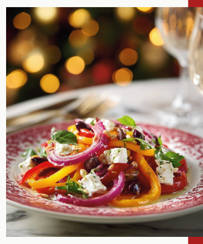 Фото блюда: САЛАТ ИЗ ЗАПЕЧЁННЫХ ПЕРЦЕВ С ФЕТОЙ