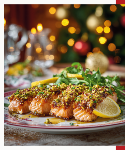 Фото блюда: ЛОСОСЬ В ФИСТАШКОВОЙ КОРОЧКЕ С МЁДОМ И ДИЖОНОМ