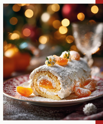 Фото блюда: Меренговый рулет с мандарином