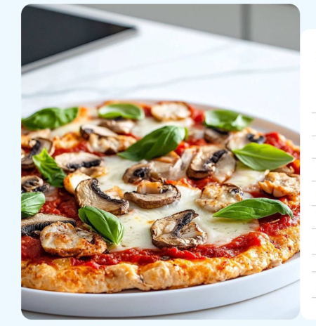 Фото блюда: БЕЛКОВАЯ ПИЦЦА НА КУРИНОЙ ОСНОВЕ