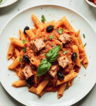 Фото блюда: Паста с тунцом и оливками